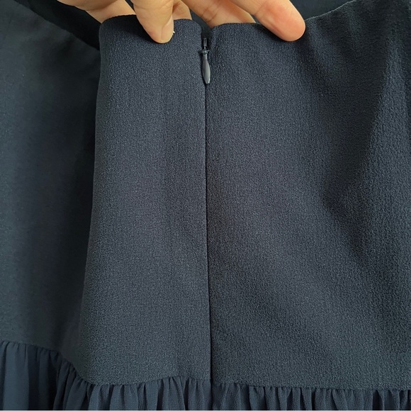 Dress The Population Ella Strapless Crepe Chiffon Gown in Midnight Blue-Size L - Picture 6 of 9